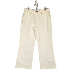 Eileen Fisher White Organic Cotton Blend Denim Boot Cut Jeans Women Sz 10